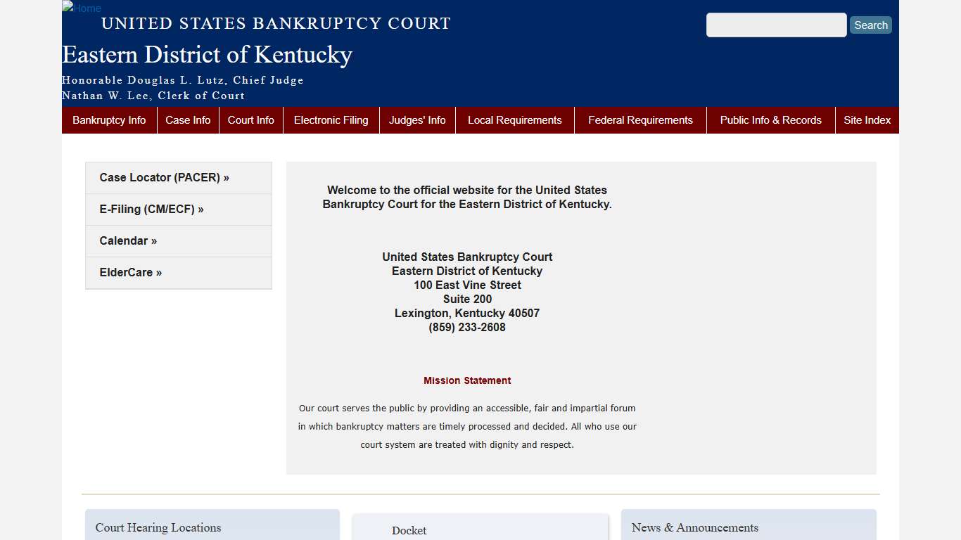 Eastern District of Kentucky United States Bankruptcy Court